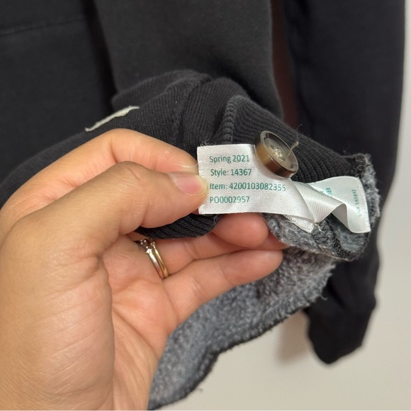 Marine Layer Men’s Placket Pullover Hoodie Medium Black Charcoal Cotton Blend - Picture 8 of 9